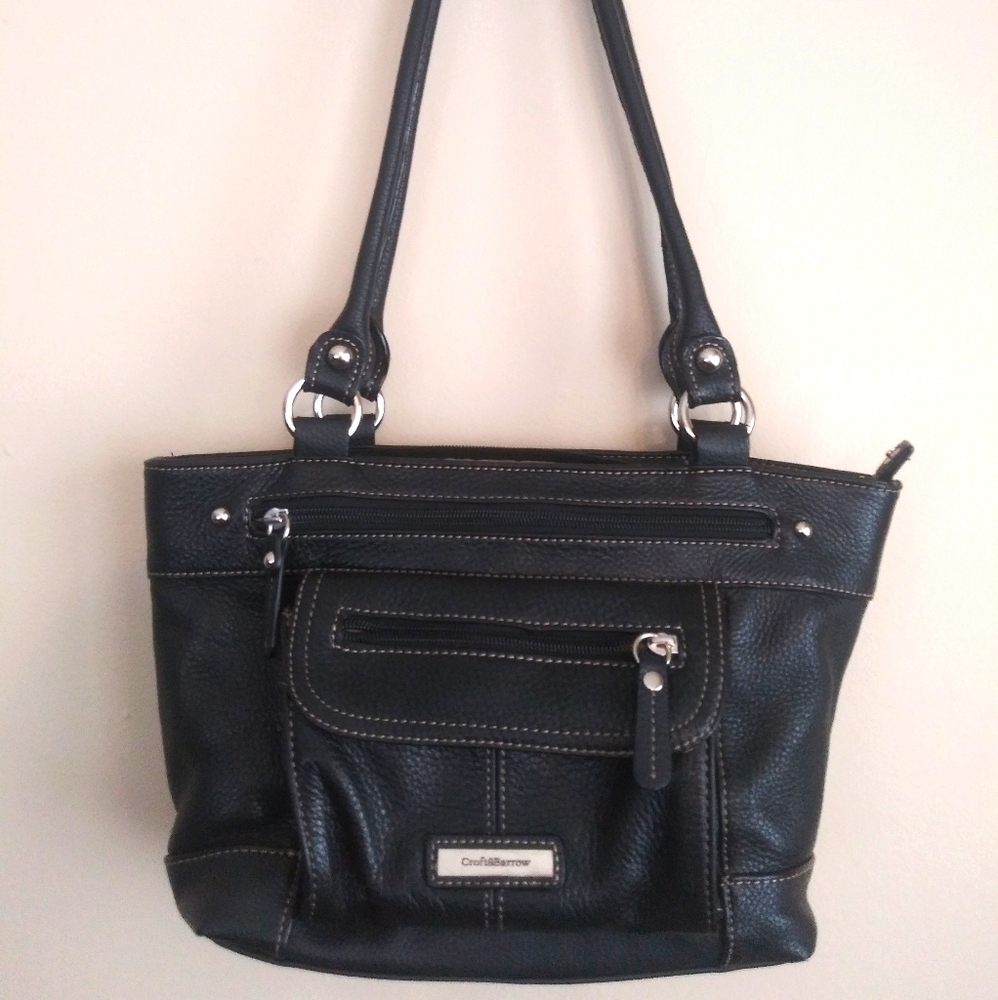 Croft & Barrow black leather handbag